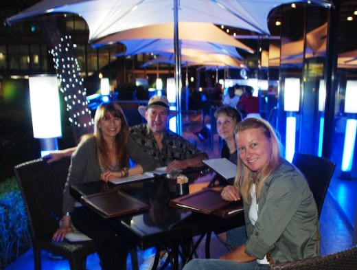 Dinner at Quills, and still awake after the long flight