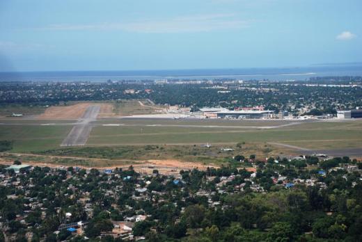 Coming in to land at the Maputo Airport, Mozambique.