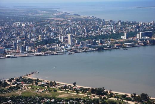 The short ferry route in Maputo from the air