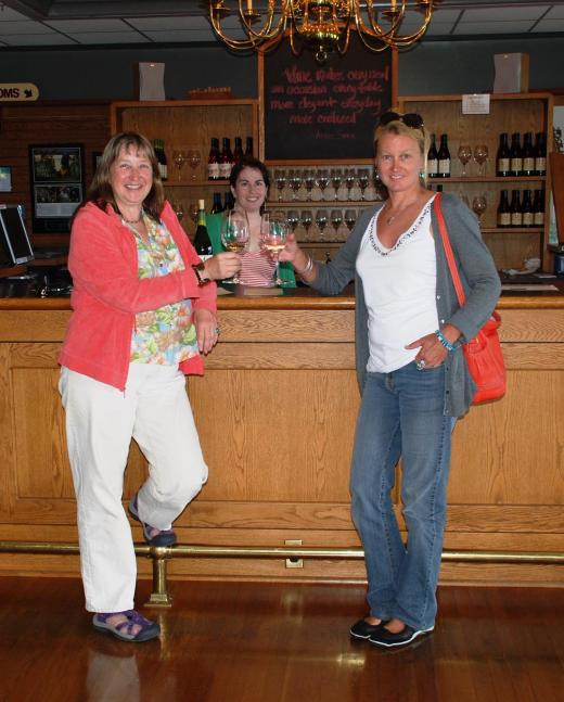 My sister and me at the Montinore tasting room