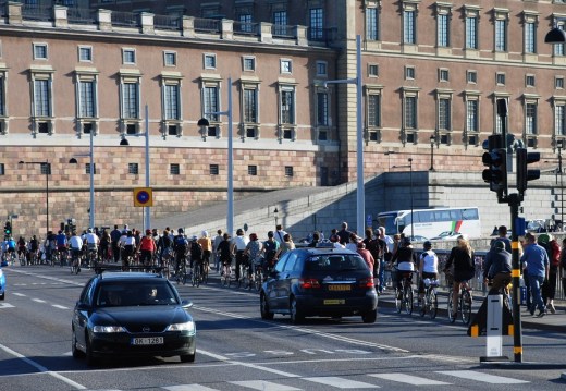 Bicycle rush hour in Stockholm