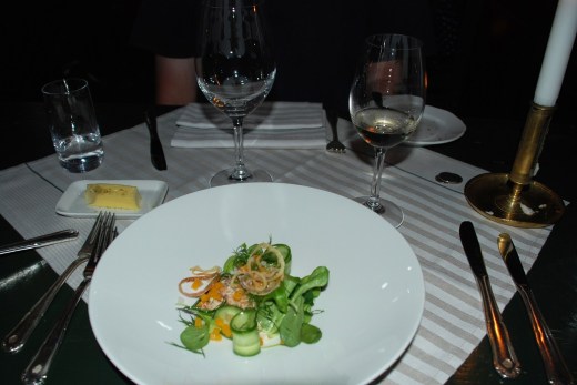 Crab salad at Den Gyldene Freden