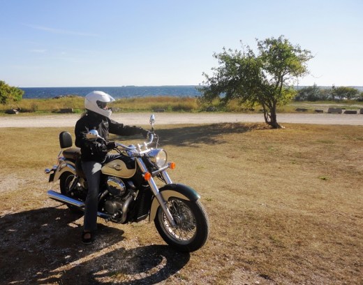 At the end of the road in Ljugarn with the Baltic Sea in the background