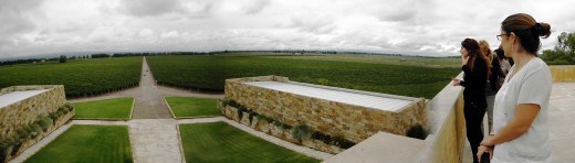 The view from the top of the pyramid.  In clear skies you can see the Andes
