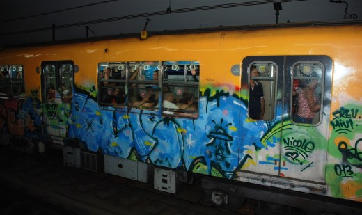 Graffiti on a subway car