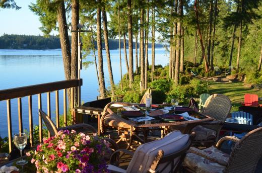 Our dinner on the deck of the big house