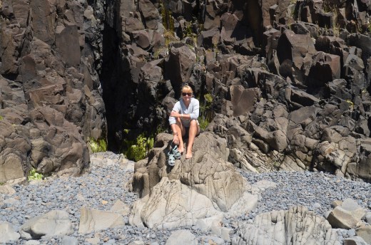 On the rocks at Indian Beach