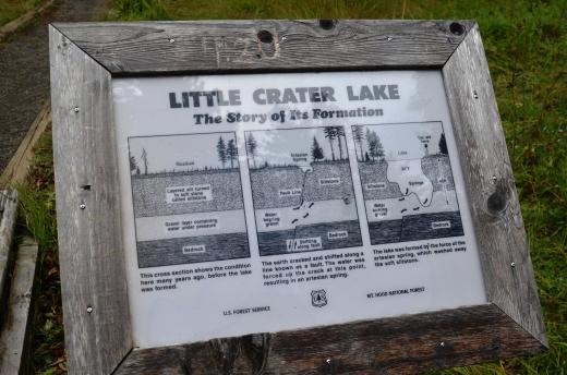 Little crater lake sign