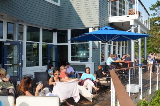 The outside deck at David's in Kennebunkport.