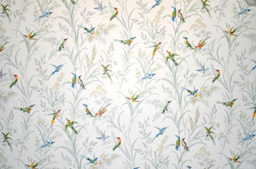 The wallpaper in the sewing room