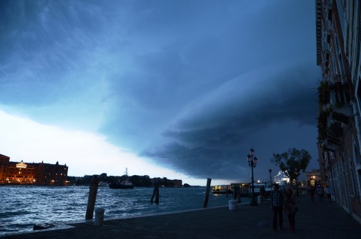The same view looking west as the storm clouds rolled over Venice