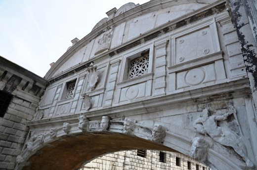 The Bridge of Sighs from the backside, as seen from a window in the Palazzo Ducale