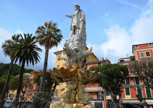 Christoforo Columbo guarding the Santa Margherita waterfront