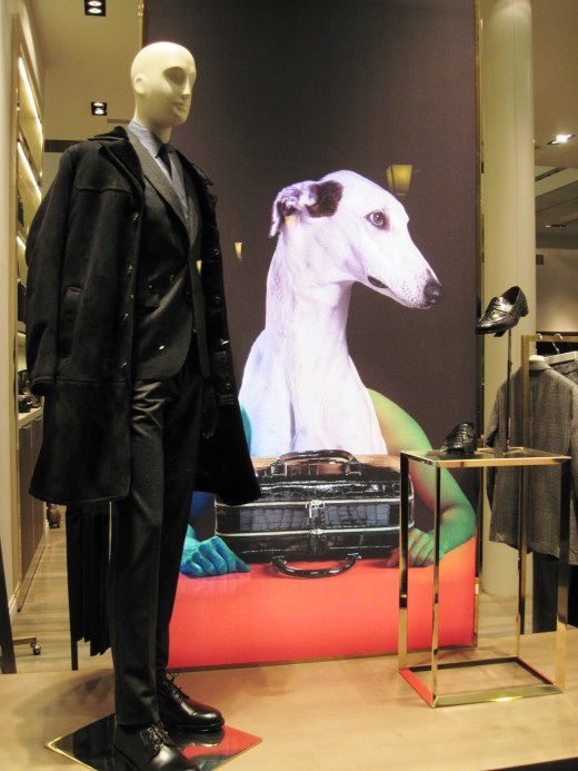 I liked the windows in this hsop next to La Scala Opera House.  All the windows had photos of greyhounds.