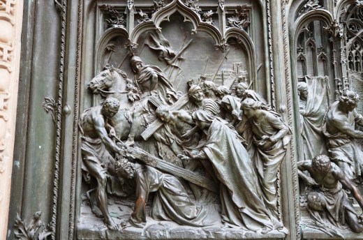 Detail from the front door of the Duomo