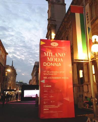 Fashion Week sign Milan