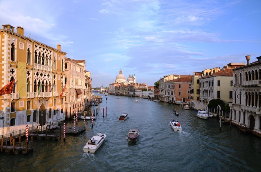 Looking east along the Grand Canal from the Accademia Bridge