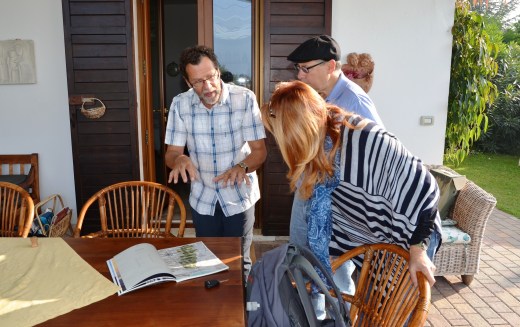 Claudio shows us on the map where we will go hiking, and the area's wine country