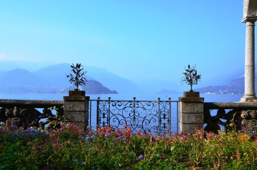 View of Lake Como from the gardens at Villa Monastero