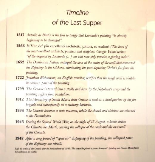 A Last Supper timeline in one of the waiting rooms