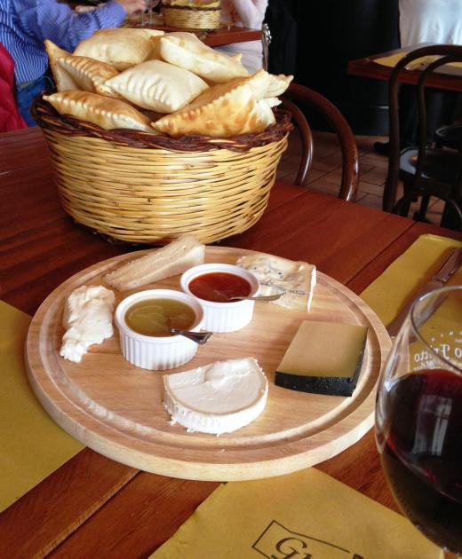 Cheese plate appetizer at Osteria del Gnocco Fritto