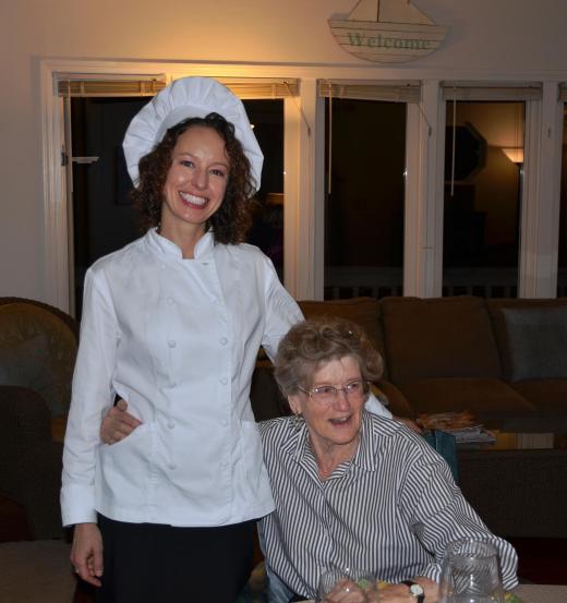 My mother thanks Chef Becky for a wonderful dinner