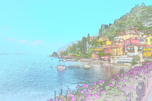 Color sketch of Varenna