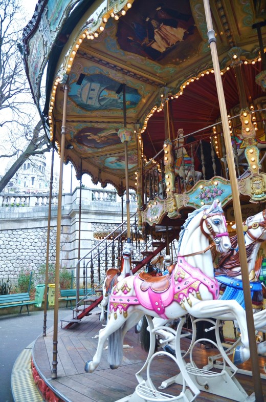 The carousel at the foot of Sacre-Coeur