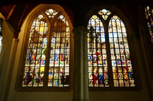 Stained glass windows in the Lady's Chapel