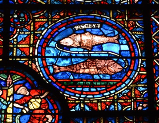 Piscese in the window next to the "Blue Virgin"