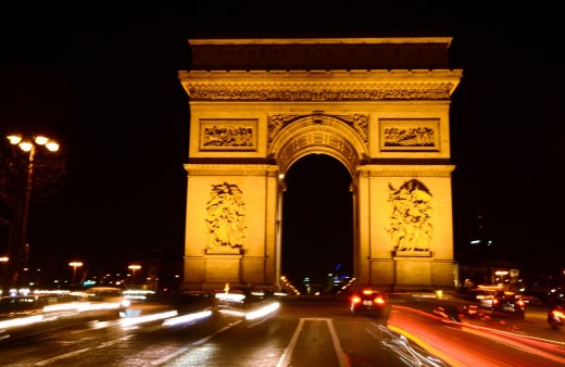 The Arc de Triomphe, taken from the middle of The Champs-Elysee