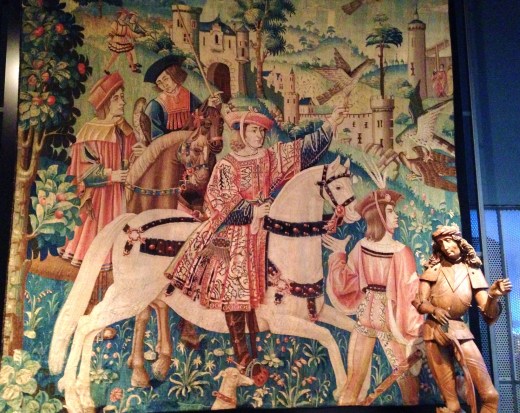 Tapestries also depicted jousts and people on horseback