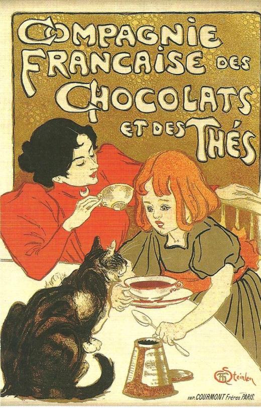 Theophile-Alexandre Steinlen.  Compagnie Francaise des Chocolates et des Thes.  1895