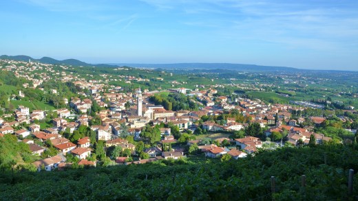 Valdobbiadene from the hills above