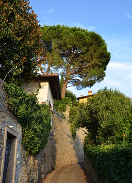 The narrow streets near the top of Fiesole