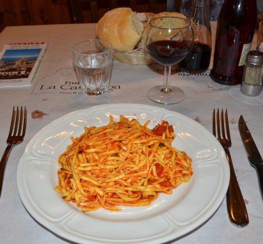 The house specialty pasta at Trattoria La