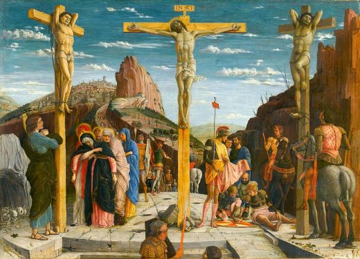 Andrea Mantegna's Crucifixion, c. 1457-59, altar piece, 