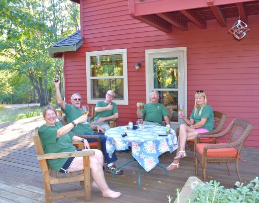 We greeted Russell all wearing about t-shirts sporting Russell's own artwork