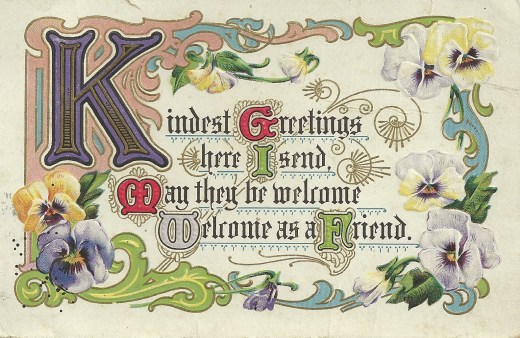 A newsy postcard sent to my grandmother in Arcata from her friend in Korbel. It is dated Jan 1911. She tells of a neighbor who "have got a baby boy now and they think an awful lot of it."