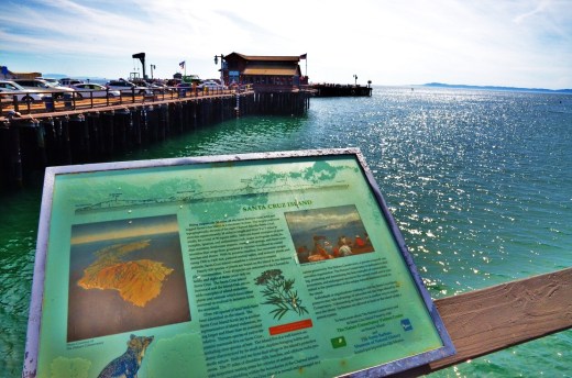 Stearns Wharf with Santa Cruz Island in the background