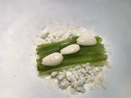 Celtuce, oregano and almond