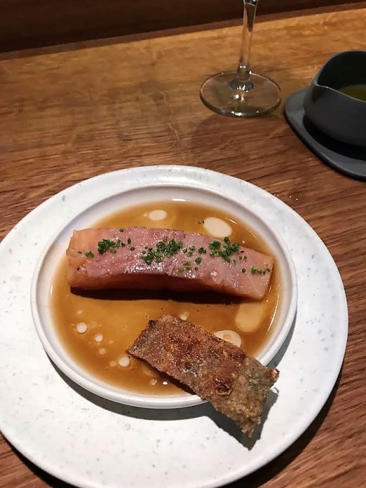 trout and cripsy skin