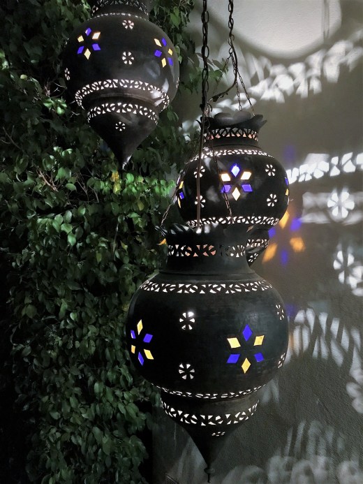 purple palms lanterns